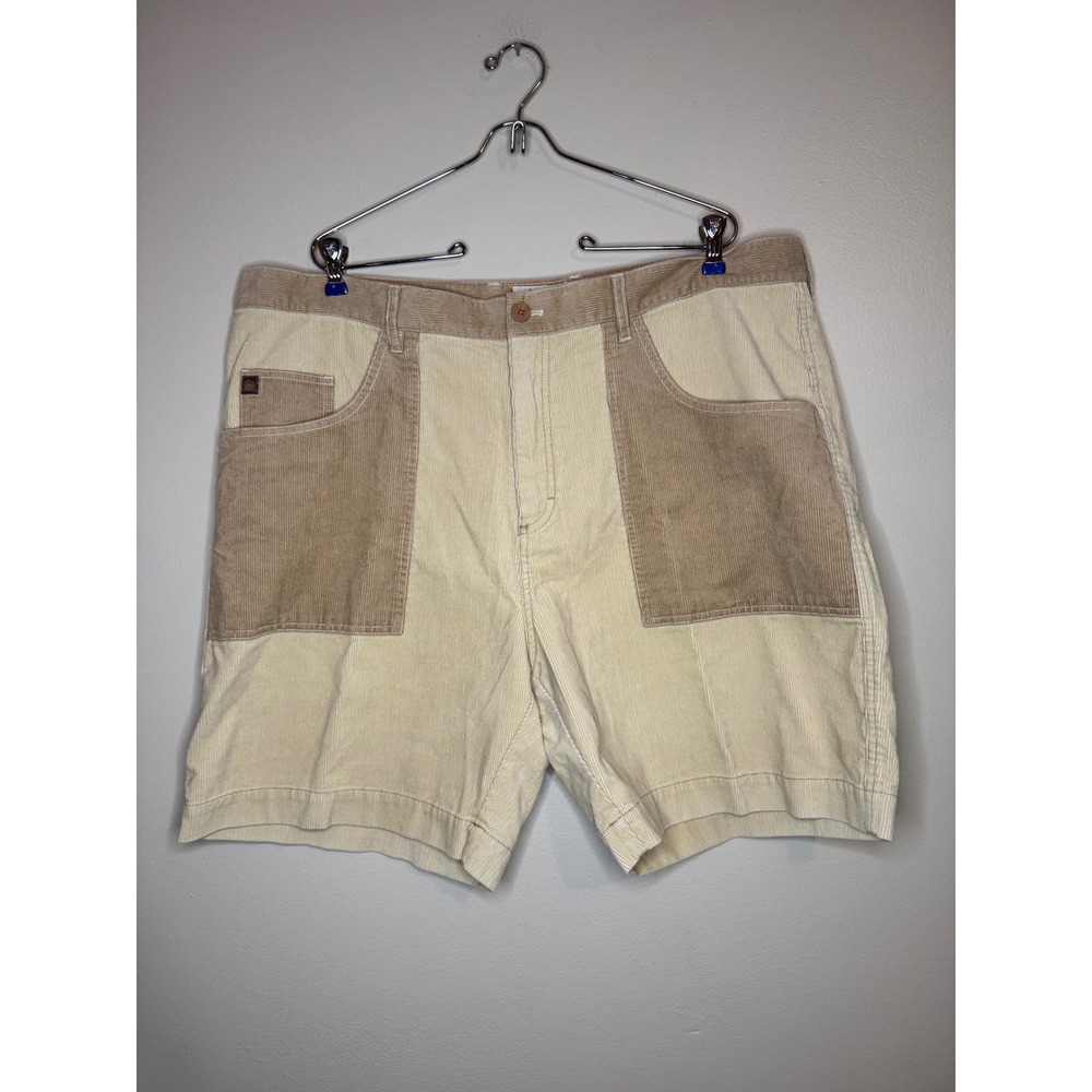 The Territory Ahead Patchwork‎ Corduroy Shorts Tan Cream Size 40
